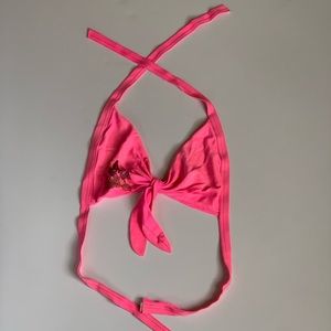 Vintage 70s hot pink bikini top